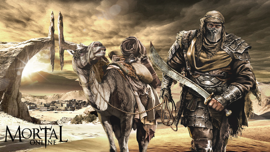 A Sarducaan with a Gamal in front of Pash's entrance arch.